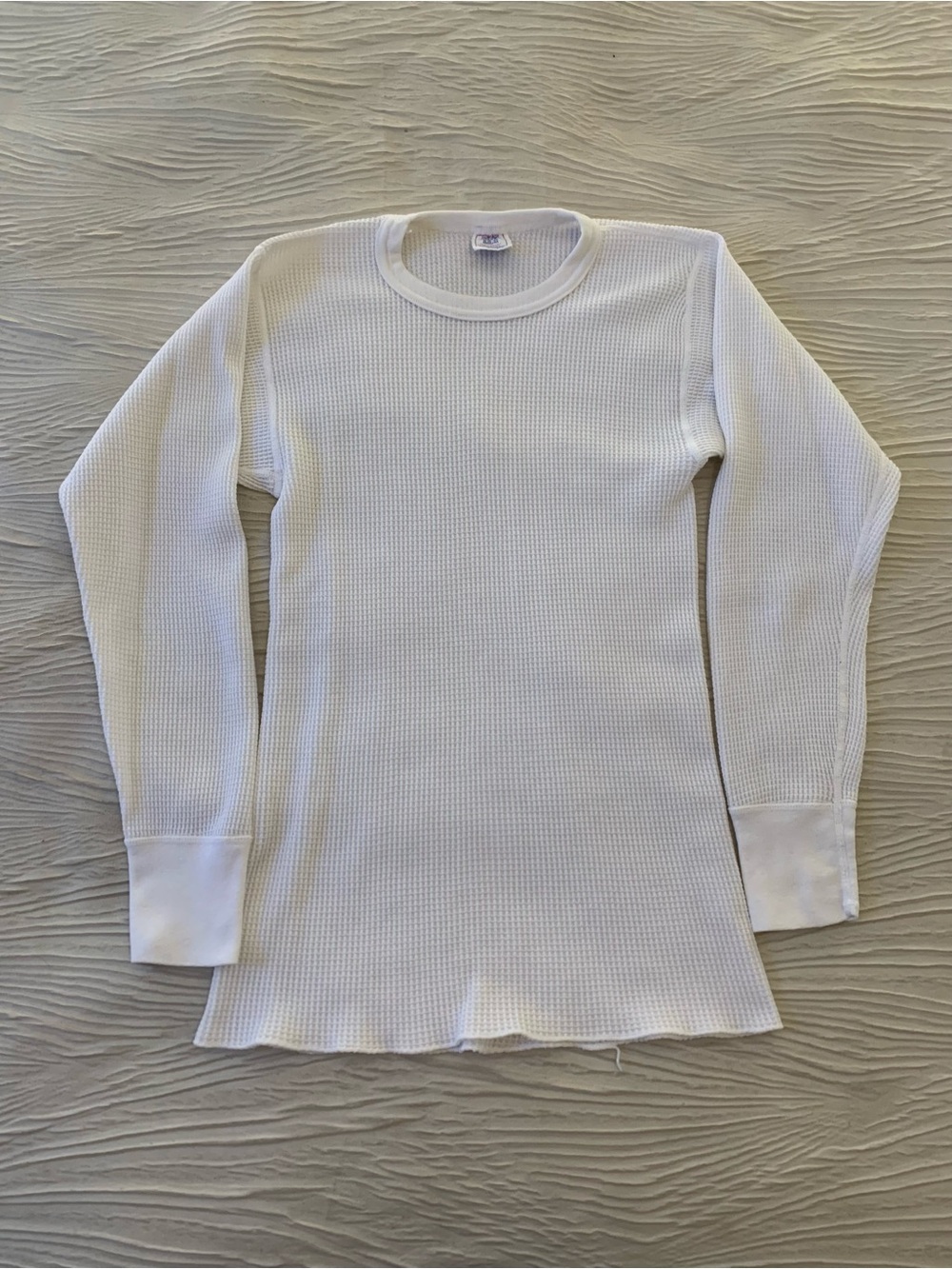 Vintage J. E. Morgan White Thermal Undershirt, made in USA, size Medium